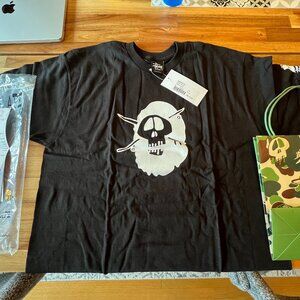 2010 Stussy x BAPE Singapore Exclusive T-Shirt w/ Shopping Bag Receipt Tags